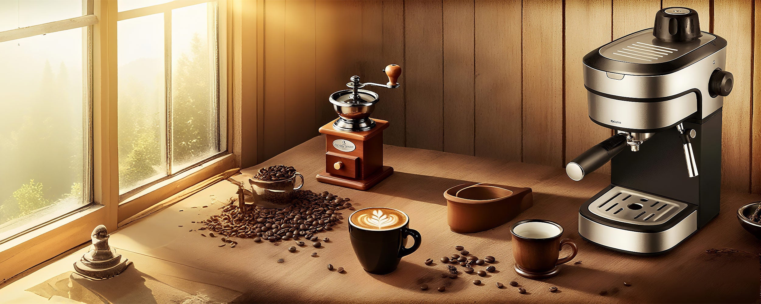 Бытовая небольшая <br>
полуавтоматическая кофемашина