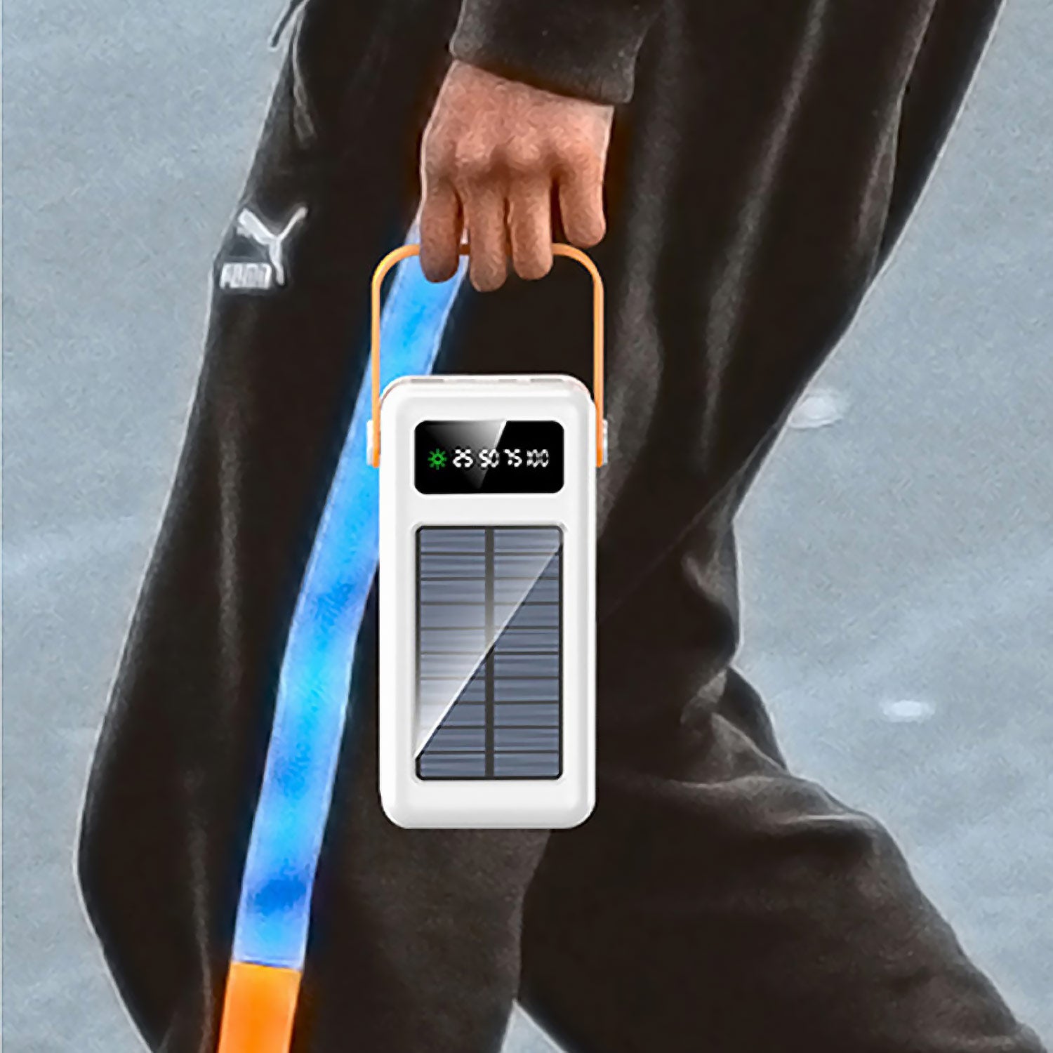 Солнечный PowerBank 4-в-1 с экстренной зарядкой — 20 000 мАч, 4 кабеля в комплекте + взрывобезопасный корпус для походов и кемпинга
