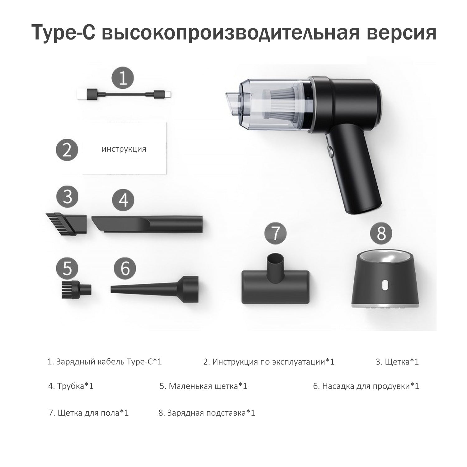 Беспроводной автомобильный пылесос 4000mAh | Двойное назначение (дом/авто) | HEPA-фильтр + светодиод | 60 мин работы