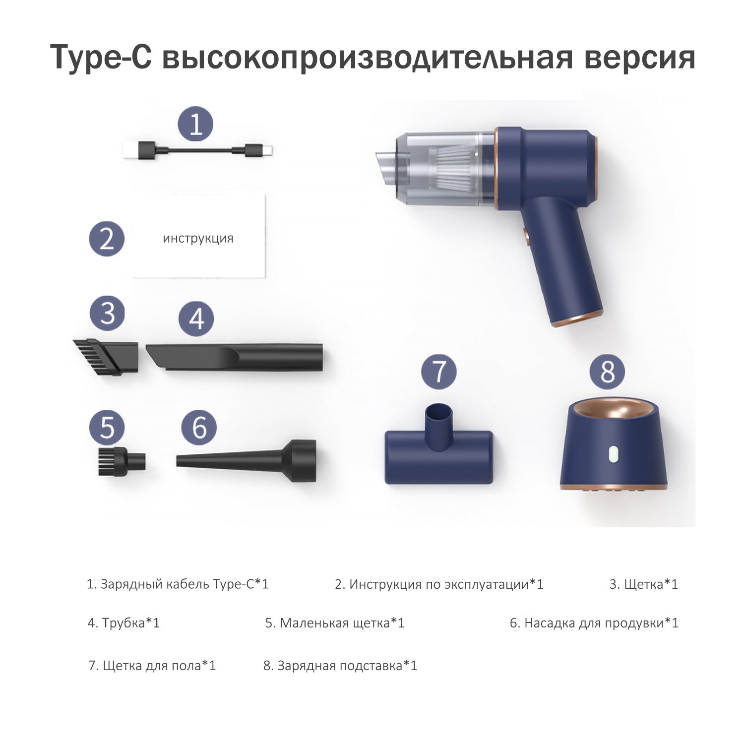 Беспроводной автомобильный пылесос 4000mAh | Двойное назначение (дом/авто) | HEPA-фильтр + светодиод | 60 мин работы