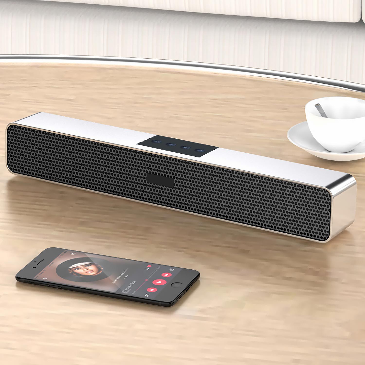 HiFi-звуковая панель 9D - 4 динамика, Антимагнитная технология, Беспроводное/Проводное подключение (Для ТВ/вечеринок/дома)
